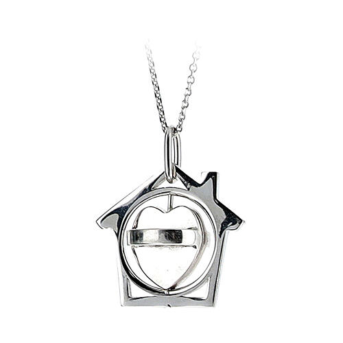 Necklace pendant My Home is the World in 925 silver 4