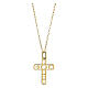 Golden cross necklace pendant E Gioia Sia 925 silver, big s1