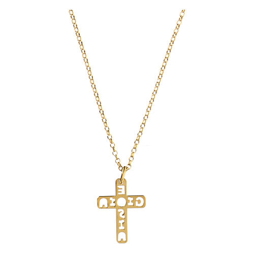 Small cross-shaped pendant E Gioia Sia, gold plated 925 silver 2