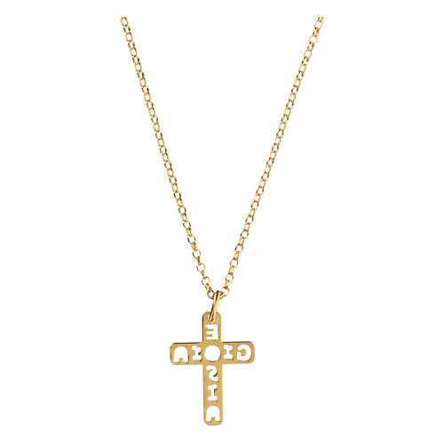 Golden cross necklace pendant E Gioia Sia 925 silver 2