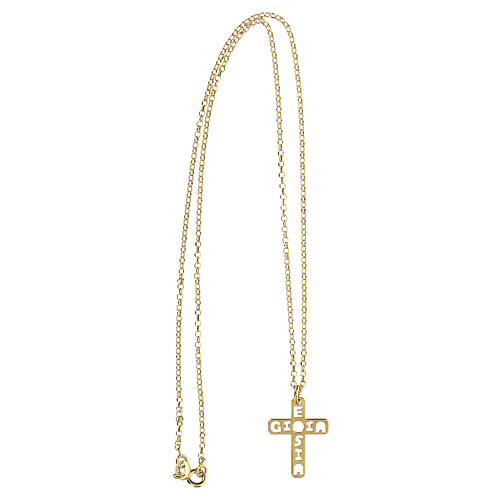 Golden cross necklace pendant E Gioia Sia 925 silver 3