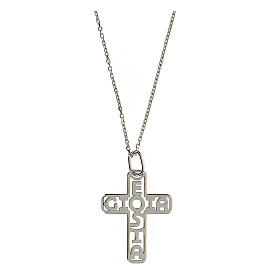 Big cross E Gioia Sia with cut-out background, 925 silver