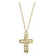 Golden cross pendant with openwork bottom E Gioia Sia 925 silver, large s1