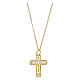 Golden cross pendant with openwork bottom E Gioia Sia 925 silver, large s2