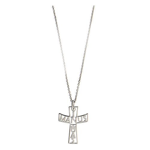 Cross pendant In Manus Tuas (Into your hands) in 925 silver 1
