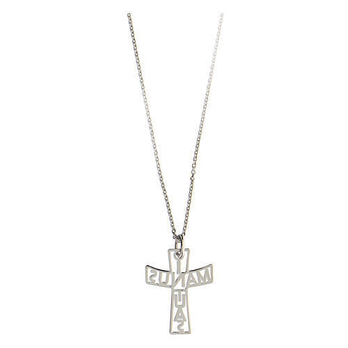 Cross pendant In Manus Tuas (Into your hands) in 925 silver 2