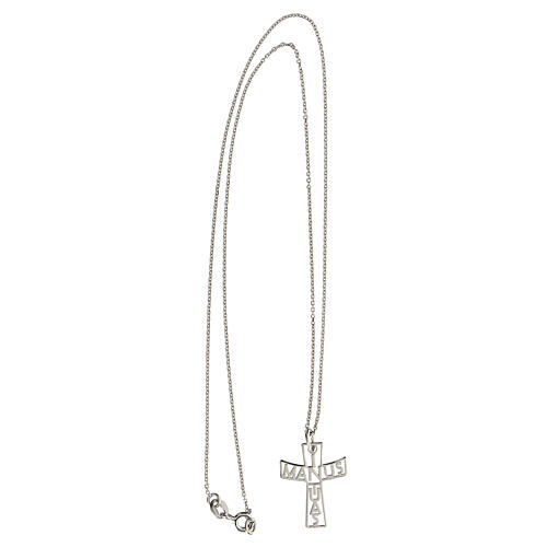 Cross pendant In Manus Tuas (Into your hands) in 925 silver 3