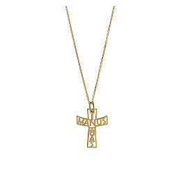 Croce argento dorato 925 In Manus Tuas