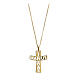 Small cross pendant, In Manus Tuas cut-out, gold plated 925 silver s1