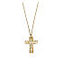 Small cross pendant, In Manus Tuas cut-out, gold plated 925 silver s2