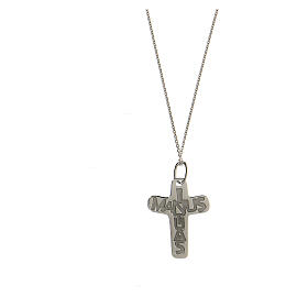 Big cross pendant, In Manus Tuas engraving, 925 silver