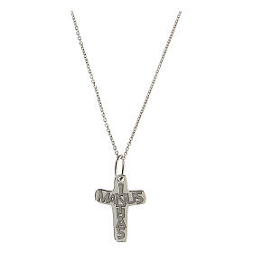 Small cross pendant, In Manus Tuas engraving, 925 silver