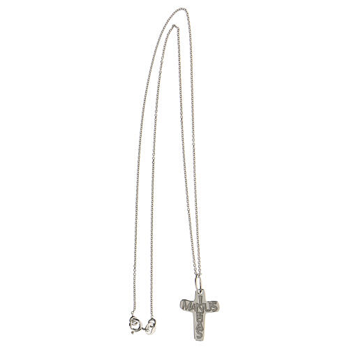 Small cross pendant, In Manus Tuas engraving, 925 silver 3