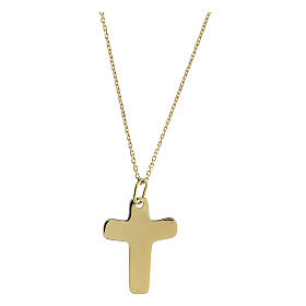 Big cross pendant, In Manus Tuas engraving, gold plated 925 silver