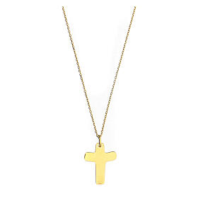 Small cross pendant, In Manus Tuas engraving, gold plated 925 silver