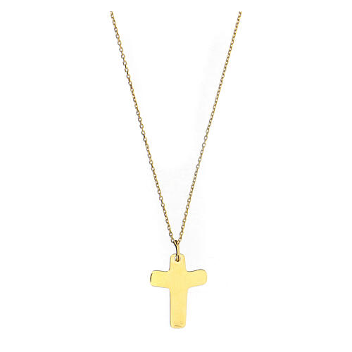 Small cross pendant, In Manus Tuas engraving, gold plated 925 silver 2