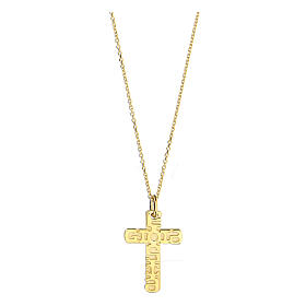 Double cross pendant E Gioia Sia, gold plated 925 silver