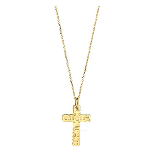 Double cross pendant E Gioia Sia, gold plated 925 silver 1