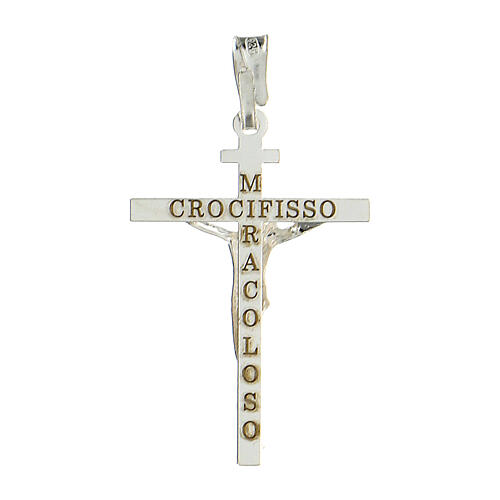 Cross pendant, Miraculous Crucifix, 925 silver, 2.6x2 cm 3