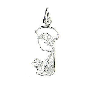 Wisiorek Madonna w modlitwie z filigranu srebro 800, 0,7 g