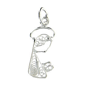 Wisiorek Madonna w modlitwie z filigranu srebro 800, 0,7 g