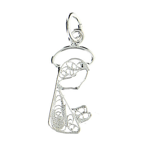 Wisiorek Madonna w modlitwie z filigranu srebro 800, 0,7 g 2