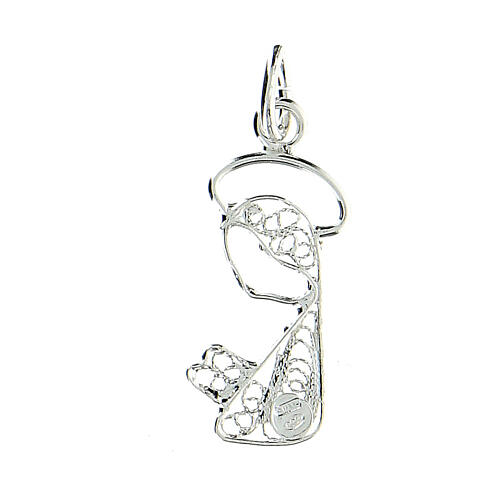 Pendant Mary in prayer 800 silver filigree 0.7 g 1