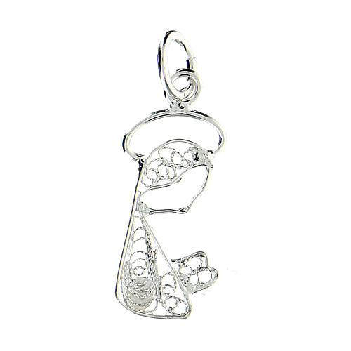 Pendant Mary in prayer 800 silver filigree 0.7 g 2