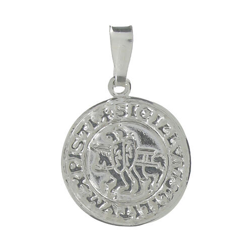 Pingente medalha selo da Ordem dos Templários prata 925 1