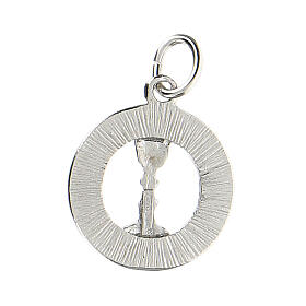 Pendant, chalice with Host, 925 silver and white strass