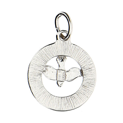 Pendant, Holy Spirit dove, 925 silver and white strass 3