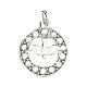 Pendant, Holy Spirit dove, 925 silver and white strass s1