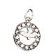 Pendant, Holy Spirit dove, 925 silver and white strass s2