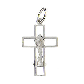 Cut-out Latin cross with chalice, 925 silver