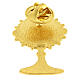 Monstrance brooch, white enamelled IHS, gold plated 925 silver s4