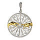 Filigree round pendant, bicolour 925 silver, The Creation of Adam s1