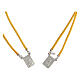 Scapular of yellow string and 925 silver squared medals s2