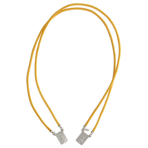 925 silver scapular yellow cord square medals 1