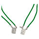 Escapulário prata 925 medalhas retangulares corda trançada verde s2