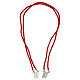 Scapular, red string and 925 silver, rectangular medals s1