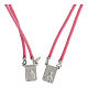 Escapulário prata 925 medalhas retangulares corda trançada cor-de-rosa s2