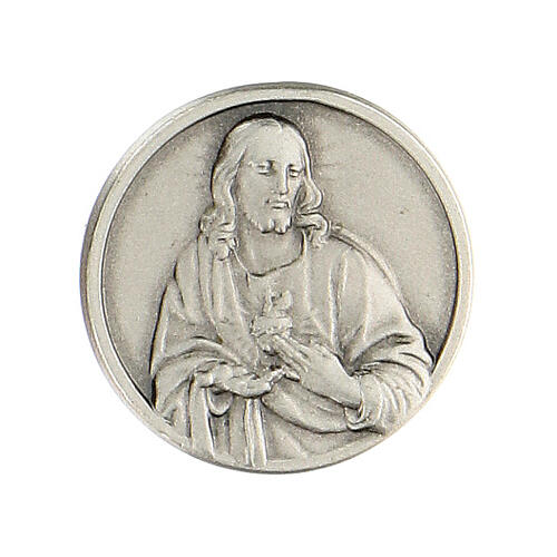 Sacred Heart Jesus brooch in 925 silver 1