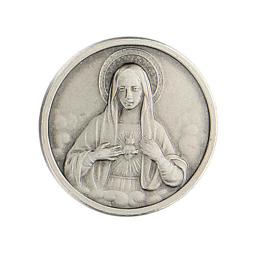 Broche Sagrado Coração de Maria prata 925 1