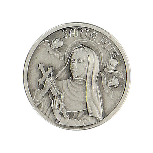 Broche Santa Rita de Cássia prata 925 1
