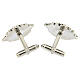 Dove cufflinks with lilac enamel and white bronzed brass s3