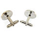 Blue cross cufflinks oval in white bronzed brass s3