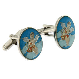 Gemelli angelo cielo ottone bronzato bianco