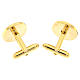 St Pio cufflinks, pearly-white enamel, gold plated brass s3