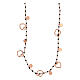 Collier en argent 925 rosé grains ronds noirs 1 mm coeurs 48 cm s3