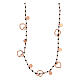 925 rosé silver necklace with black round beads 1 mm hearts 48 cm s3
